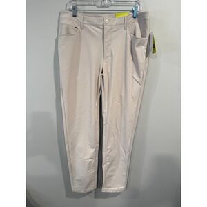 All In Motion Golf Pants Men's 34 X 32 Beige Polyester Pockets Stretch UPF 50+